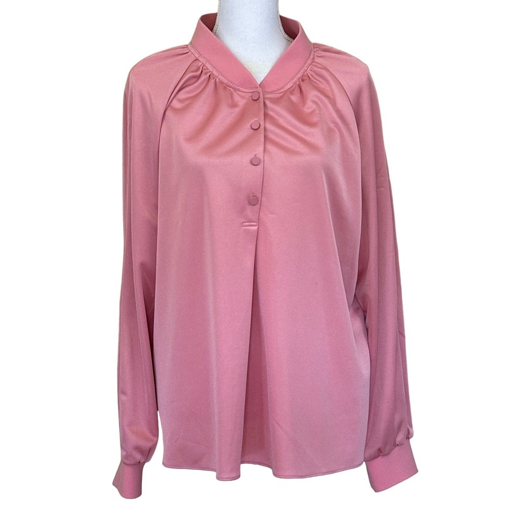 Tibi Dusty Rose Top Large Quiet Luxury Minimalist Classic Office Elevated Basics